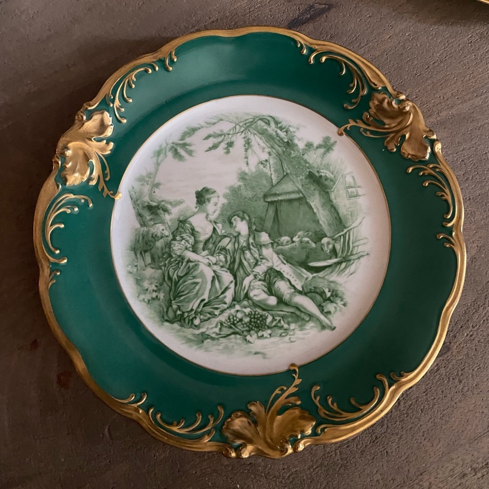 Vintage KPM Austria handpainted Porcelain Courting Couple Plate